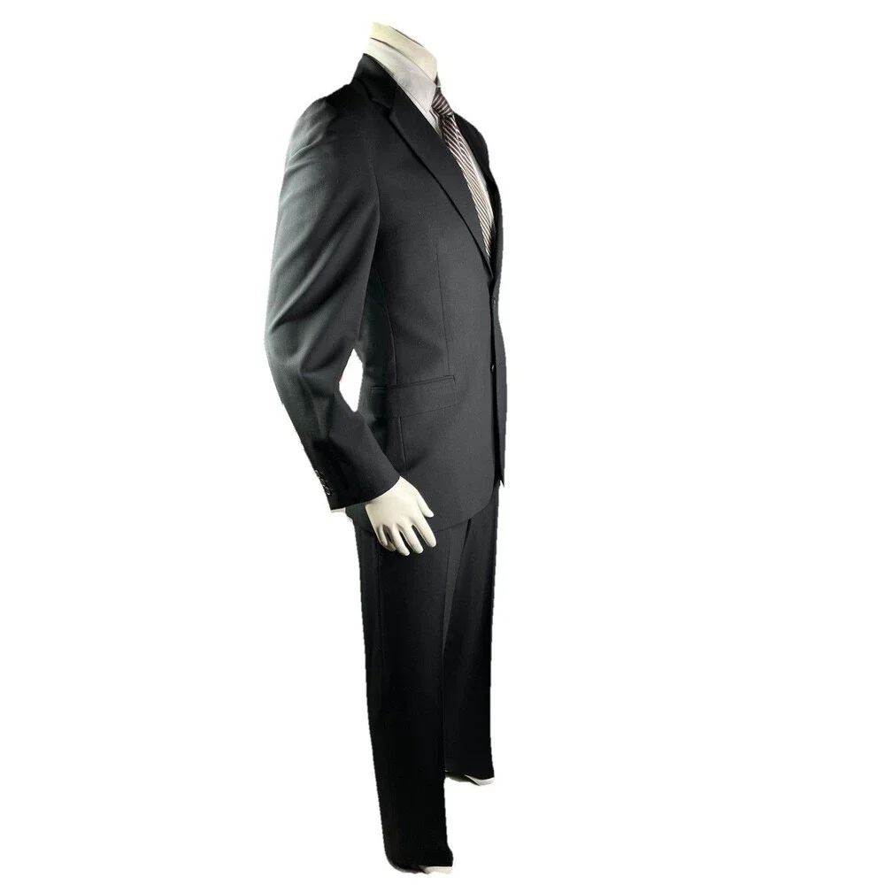 THEORY Premium Men’s 2pc Suit 38R 34x31 Recent 100% Wool Suit Jacket Pants Black